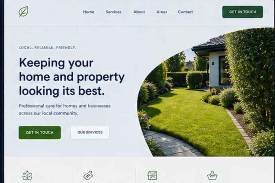 Local service business website concept with clear service information and contact flow